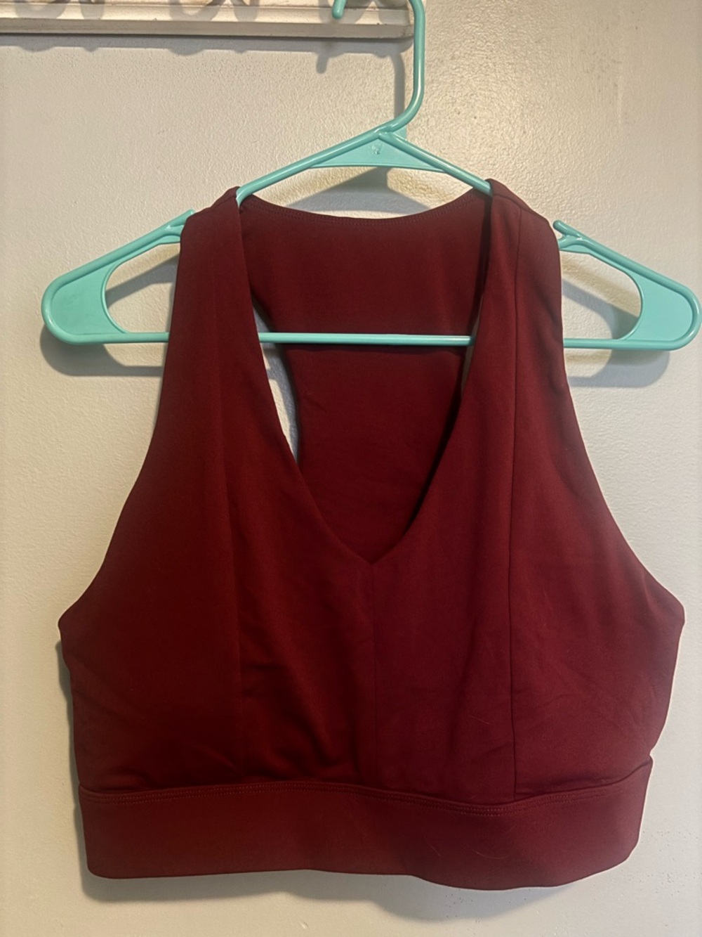 Fabletics Burgundy Racerback Sports Bra